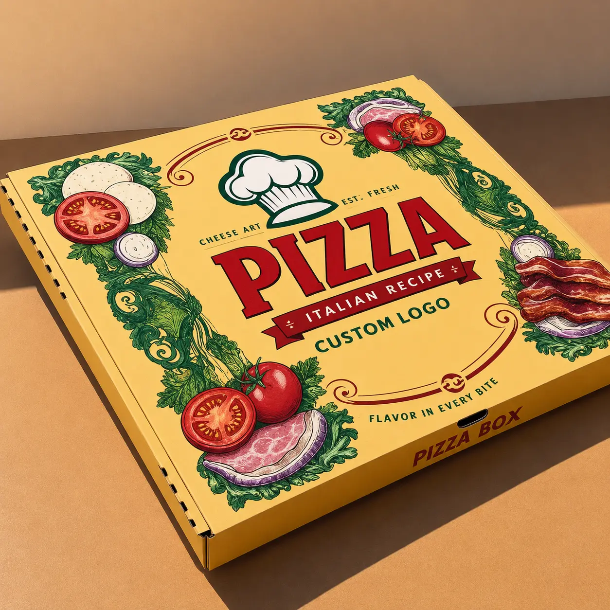 Custom crooked pizza boxes