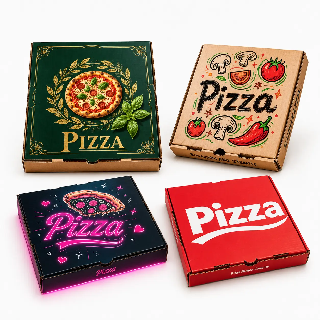 Custom holographic pizza boxes
