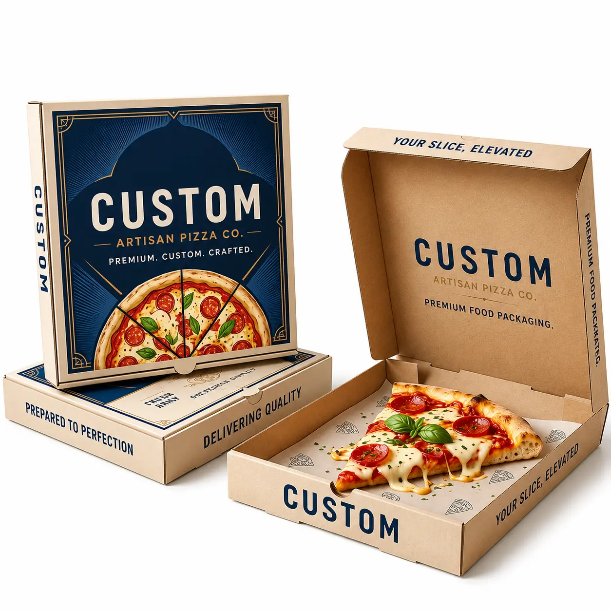 Custom pizza boxes with logo